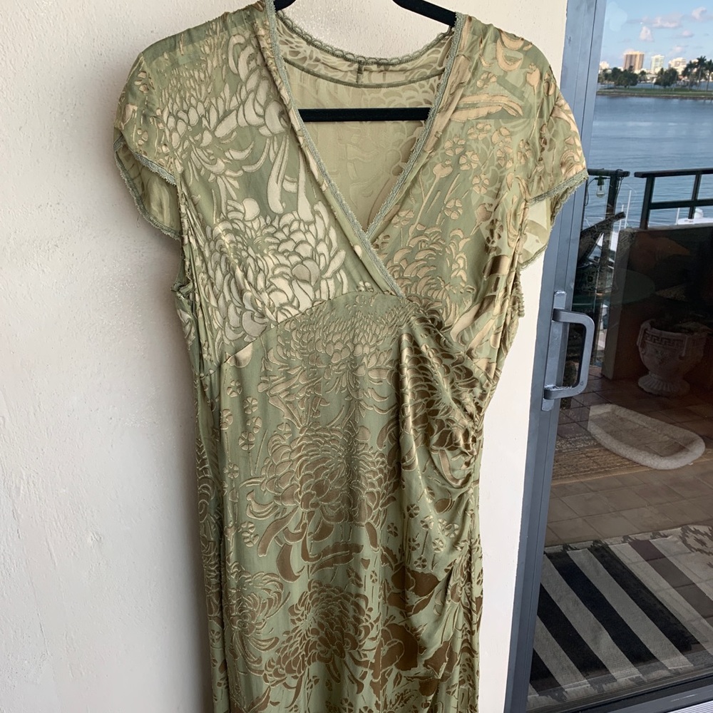 Nicole Miller Silk Floral Burnout Midi Slip Dress Women 12 Never Worn $365